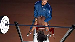Cartoon animation of woman groping on the bench