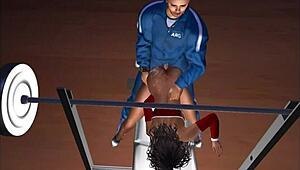 Groped Hard on the Bench in Cartoon Sex!