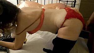 Homemade Girl in Black Leather Pants and Satin Panties Masturbating POV!