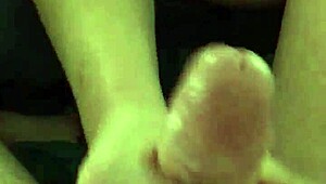 Wow! First-time prostate play as my girlfriend rubs my big hard cock!