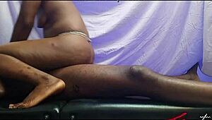 african couple rides big cock passionately at night