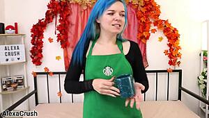 Barista Needs Cream For Dirty Talk Swallow