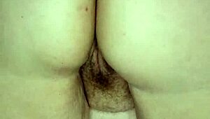 Huge thick dildo stretches her tight pussy wide.