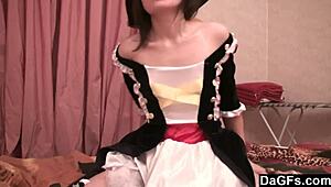 Sexy Caribbean Pirate Girl Undresses Small Tits For Webcam Masturbation