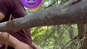 Horny Amateur Couple Fucking Outdoors Doggy On Public Trail