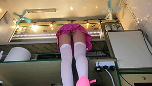 alice spreading her legs at work, wanna see more?