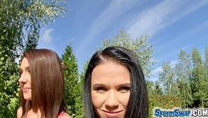 yo, check these spermswap hotties sharing cumshots in a wild scene! 😍