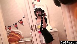 Sexy Caribbean Pirate Girl Undresses Small Tits For Webcam Masturbation