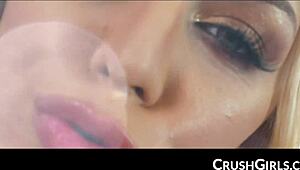 Busty blonde Kenzie Taylor in stockings and lingerie wants one thing... POV blowjob! 😏