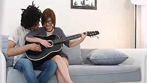 rough fucking of tight teen pussy with glasses