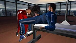 Groped Hard on the Bench in Cartoon Sex!