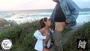 Oh, Latina Brunette's Natural Tits Bounce On Monster Cock Outdoors!