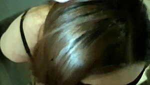 Submissive girl deepthroats and chokes on cock.