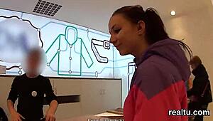 flawless czech teen got teased in the supermarket, then drilled in pov.