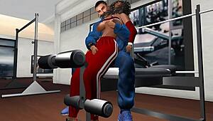 Groped Hard on the Bench in Cartoon Sex!