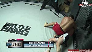 Tattooed brunette babe enjoys natural tits covered in cum