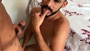 Feeling the intense anal pleasure from a monster cock.