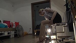 hot blonde from finland in stockings seduces teacher with bold handjob moves