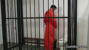 unusual honey gets cum shot on her face, swallowing all the jism