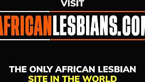 Hot black lesbian scissoring action