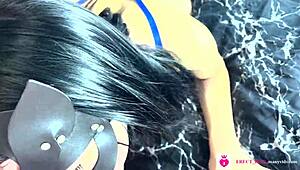 Watch this teen deepthroat in lingerie POV