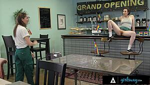 Casey Calvert's Coffee Shop Legs Spread for Alexis Tae's Crew