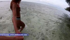 Is this hot girlfriend getting a creampie from monster cock?