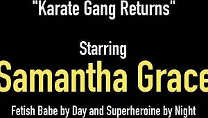 submissive samantha grace gets tongue fucked by lily cade