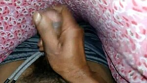 Gay husband masturbates in changing room while wife is out