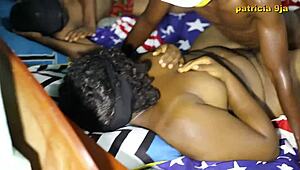 Chubby bbw threesome with monster cock and creampie