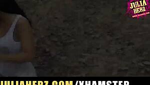 German amateur babe fucked hard while jogging