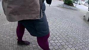 discover the allure of stockings in outdoor public settings