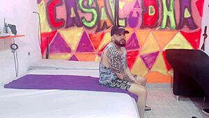 Married couple tries anal for the first time with muscular partner and big natural tits