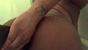 playing with dildo in shower, big tits tattooed group of horny lesbians and milfs teasing cock