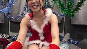 Lonely woman picked up on Christmas, super masochistic beauty! 😈