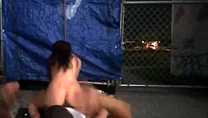 Masked Group In Rough Outdoor Bondage With Mean Girls