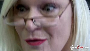 Busty Granny Candy Cummings Fucks Herself!