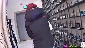 hey, watch this amateur redhead suck and fuck for free shopping!