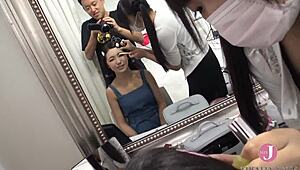 She's just the way she is in her cute cosplay, taking her time in the studio