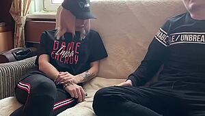 Russian Teen Blonde Gives Intense Blowjob and Anal Creampie