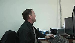 cute latina teen gets her hairy pussy fucked hard in the office!