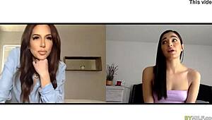 Hey, stepdaughter and mommy are getting wild on webcam 😏