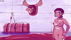 sloppy blowjob on big tits in anime hentai