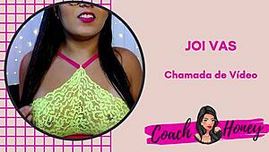 during quarantine, she nervously jerks off on video call with guided instructions