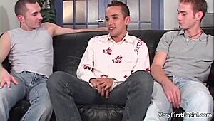 exciting gay threesome as sexy twink gay sex 🔥