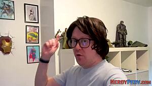 Amateur British girl gives nerdy guy a blowjob in POV