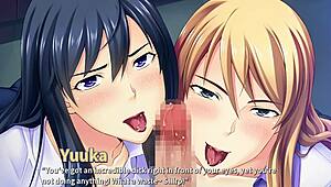 Mommy sensei teaches horny homework with a threesome blowjob in episode three.