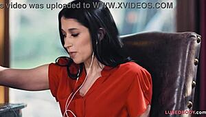 Online Meeting Crashed by Saggy Titted Lesbian Girlfriend's Bold Moves