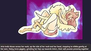 Two chicks engage in furry strip poker game with clothes ripped