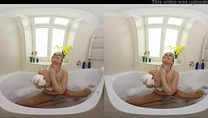 Lovely fetish babe Nikky Dream acts as your slut in VR video with footjob and anal 😉